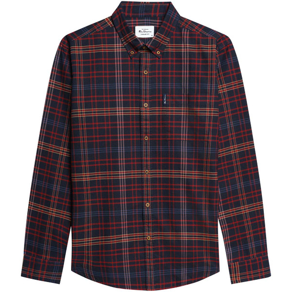 Ben Sherman Men's Mod Oxford Multi Check Button Down Shirt Dark Navy - Main View