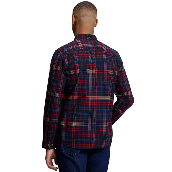 Ben Sherman Men's Mod Oxford Multi Check Button Down Shirt Dark Navy - Back View