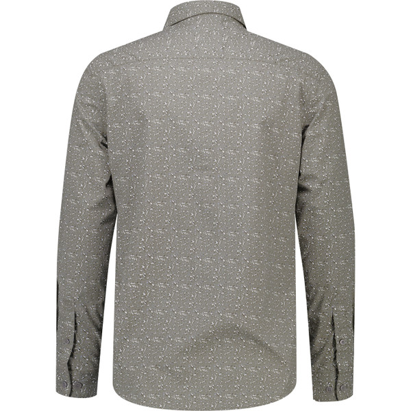 French Connection Mens Micro Leaf Print Regular Fit Long Sleeve Shirt in Green