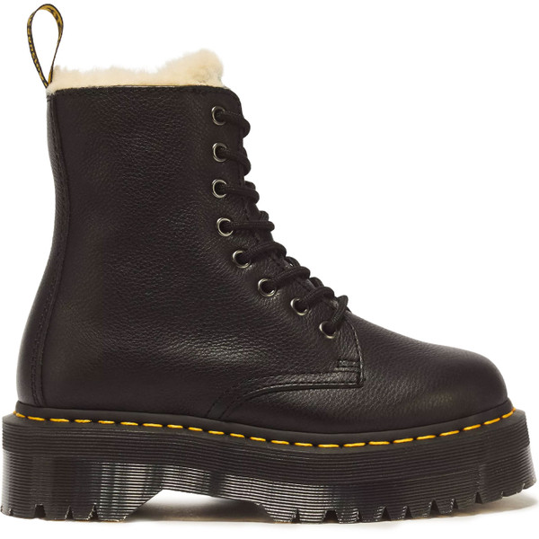 Dr Martens Jadon Faux Fur Lined Leather Retro Platform Boots in Black