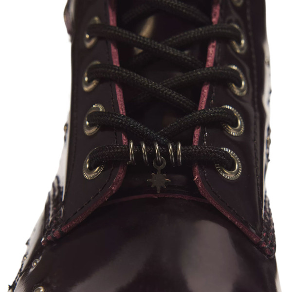 Dr Martens 1460 Pascal Whimsigoth Arcadia Leather & Velvet Boots in Purple - Close up
