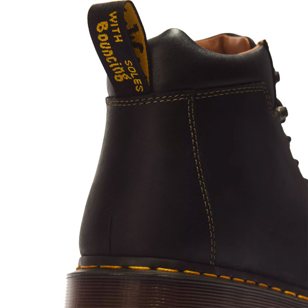 Dr Martens 939 Hiker Men's Republic WP Leather Boots in Black - Close up heel loop