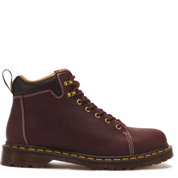 Dr Martens 939 Hiker Republic WP Leather Boots in Spiced Brown and Black - Side on