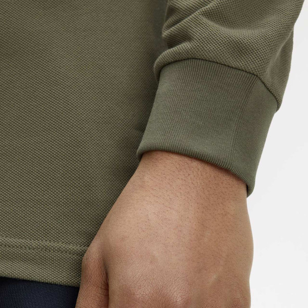 Fred Perry M3636 Long Sleeve Twin Tipped Polo Shirt Laurel Wreath Green - Cuff Detail