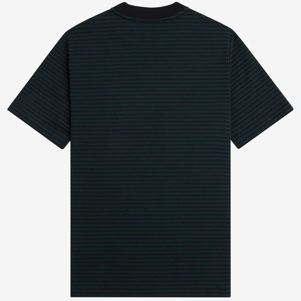 Fred Perry Retro Stripe Heavyweight T-shirt Black - Back View