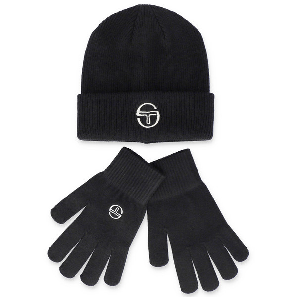 Sergio Tacchini Carrera Beanie & Glove Gift Set in Black