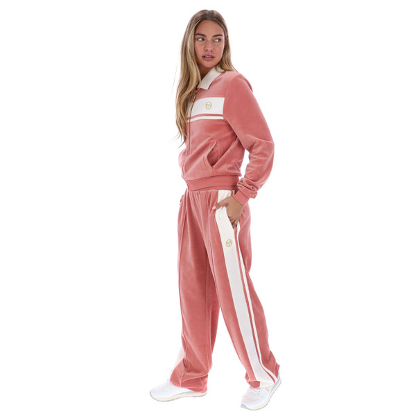 Full tracksuit for Sergio Tacchini Women's Erica Velour Track Pants in Light Mahogany Pink