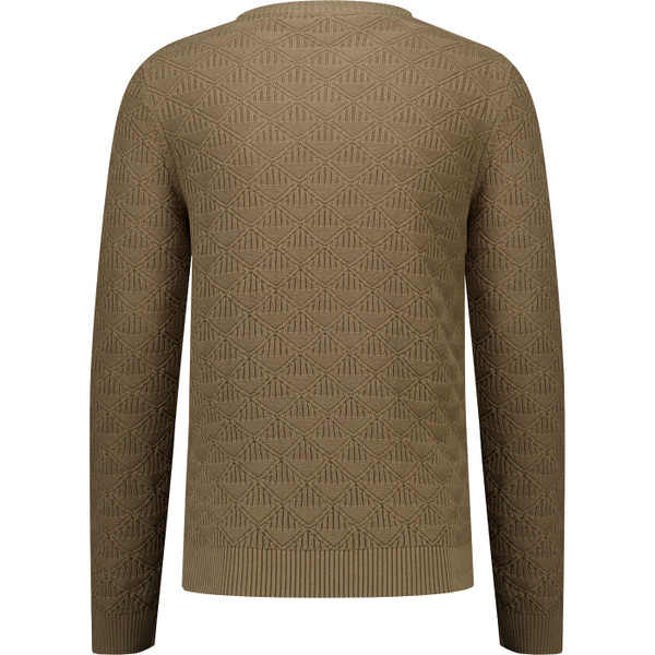 Sergio Tacchini Mens New Berto Diamond Jacquard Knitted Sweater in Shitake Brown