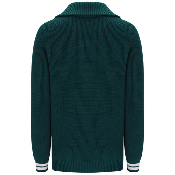 Back of Sergio Tacchini Men's Toledo 1/4 Zip Neck Knitted Jumper in Deep Teal