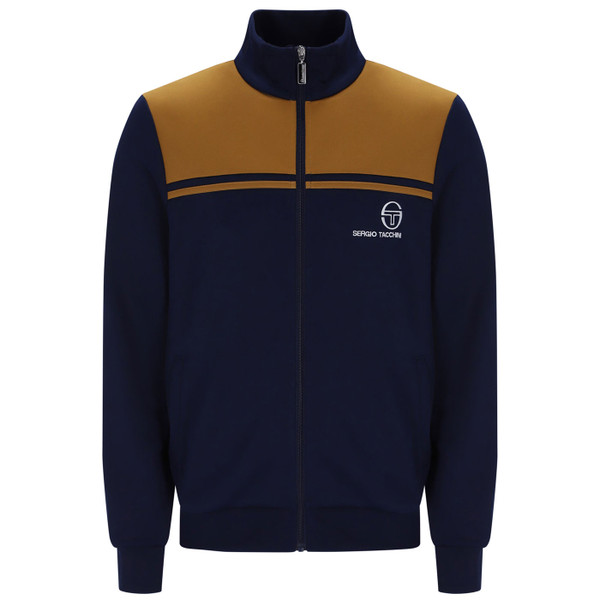 Sergio Tacchini New Young Line Retro Track Top Jacket in Navy/Golden Brown