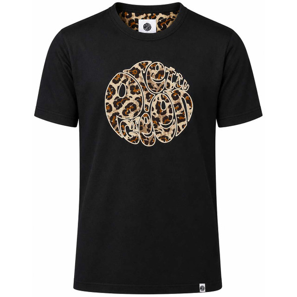 Pretty Green Voltaire Retro Leopard Paisley Print Logo T-shirt Black - Main View