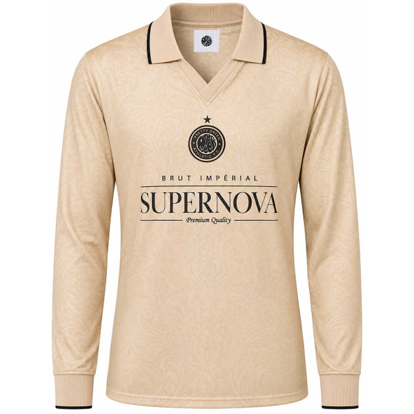 Pretty Green Supernova Skipper Neck Football Shirt Champagne - Main View