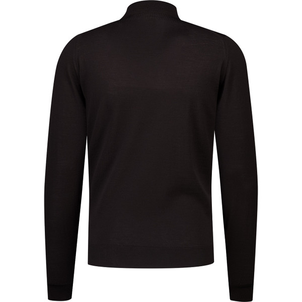 John Smedley Mens Harcourt Merino Mock Turtleneck Jumper in Faulkner Brown