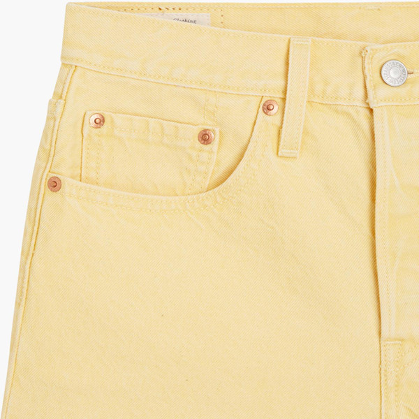 levis womens original high rise denim shorts botanical yellow