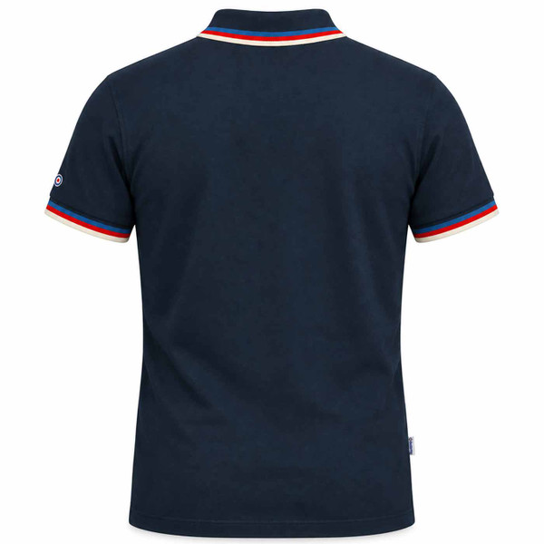 Lambretta Mod Triple Tipped Pique Polo Shirt in Dark Navy/Blue/Red/Jetstream