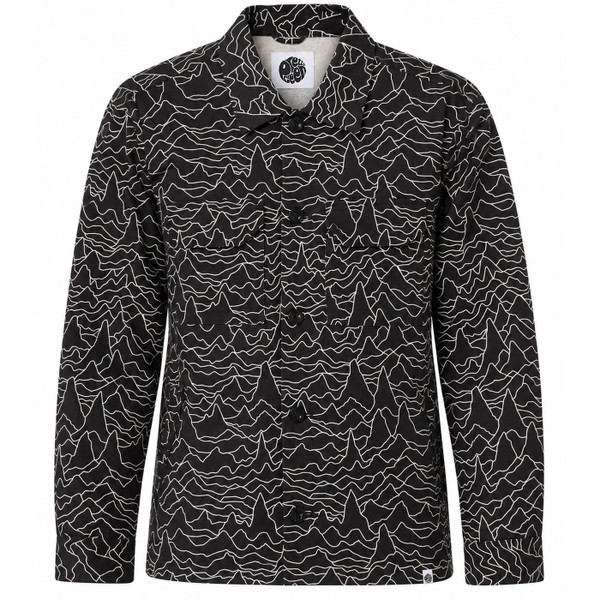 Pretty Green Pulsar Unknown Pleasures Printed Jacket in Black