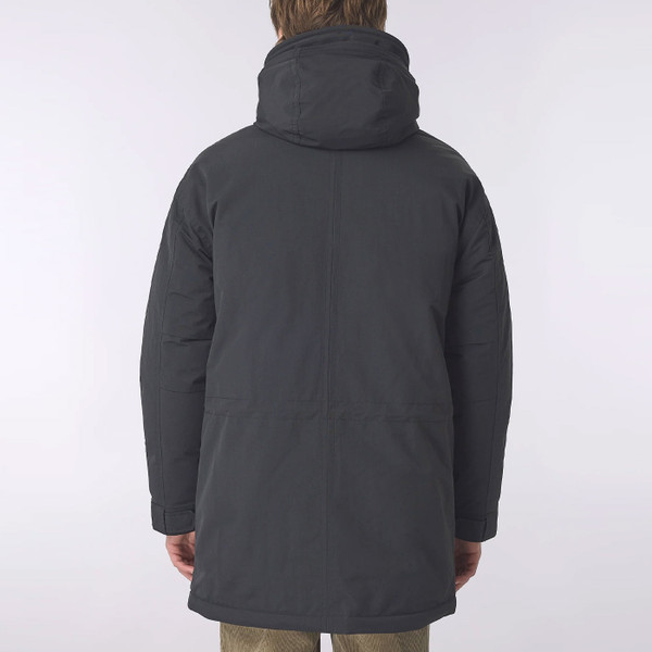 Back of Pretty Green Coldwave Paisley Lined Quilted & Insulated Winter Parka in Black
