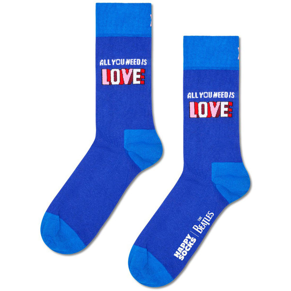 Beatles Love is All You Need Socks in Blue