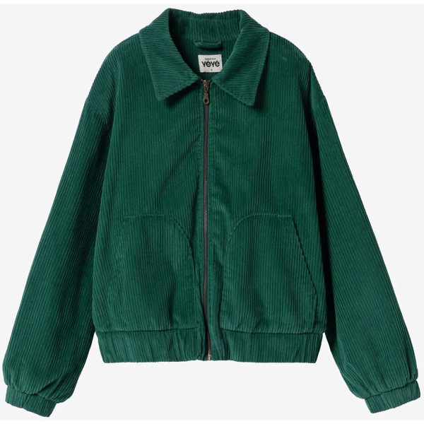 Mademoiselle YeYe Rib n Roll Retro Cord Bomber Jacket Botanical Garden - Main View