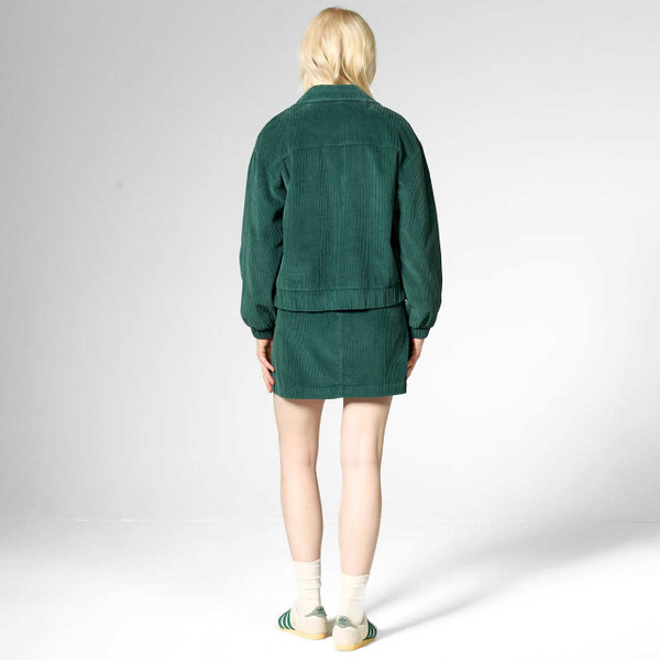Mademoiselle YeYe Rib n Roll Retro Cord Bomber Jacket Botanical Garden - Model Back