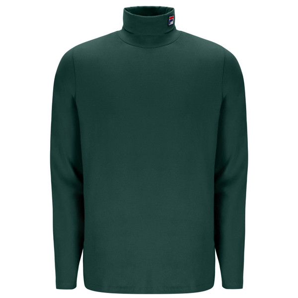 Fila Vintage Men's 19th Roll Neck Retro 70s Top in Pine Needle Green