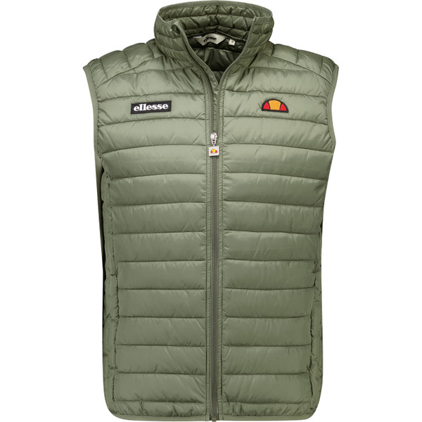 Ellesse Mens Bardy Funnel Neck Zip Quilted Gilet in Olive Green