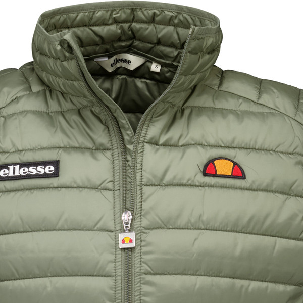 Ellesse Mens Bardy Funnel Neck Zip Quilted Gilet in Olive Green