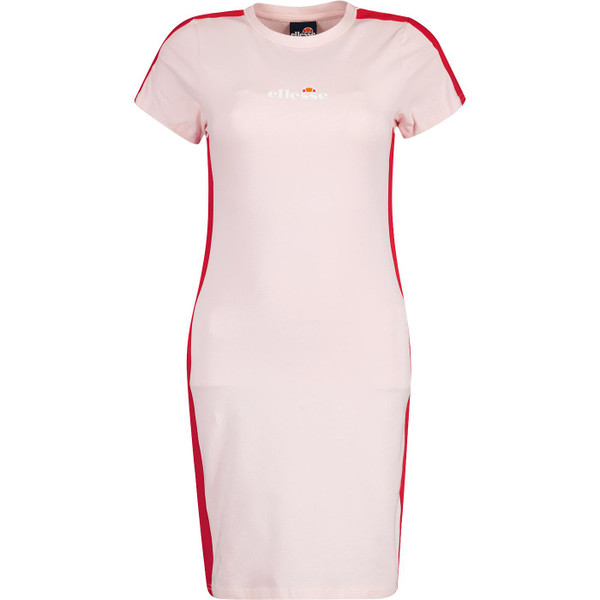 ellesse womens rigi side stripe tshirt dress light pink