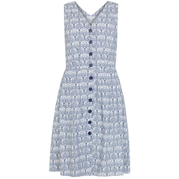 Emily and Fin Scarlett Vintage Retro Summer Dress in Botanical Palm print