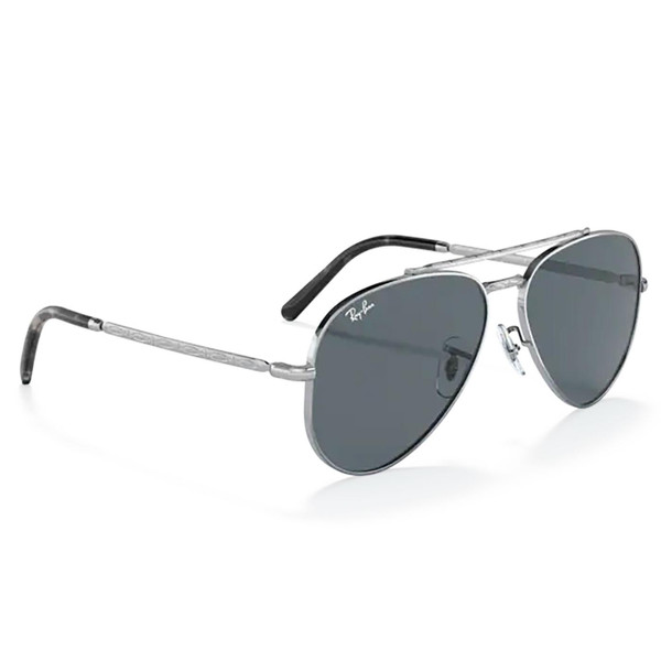Ray-Ban New Aviator Sunglasses RB3625 003/R5 in Silver with blue lens