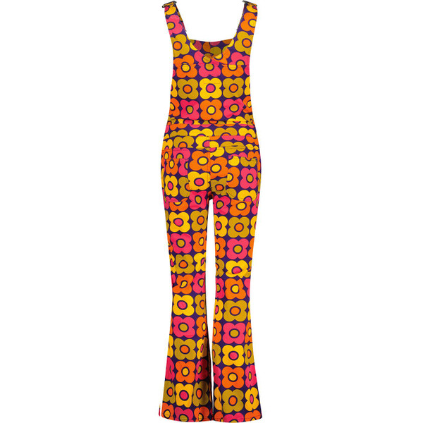 madcap england womens celandine 70s bold flower print dungaree flares multi