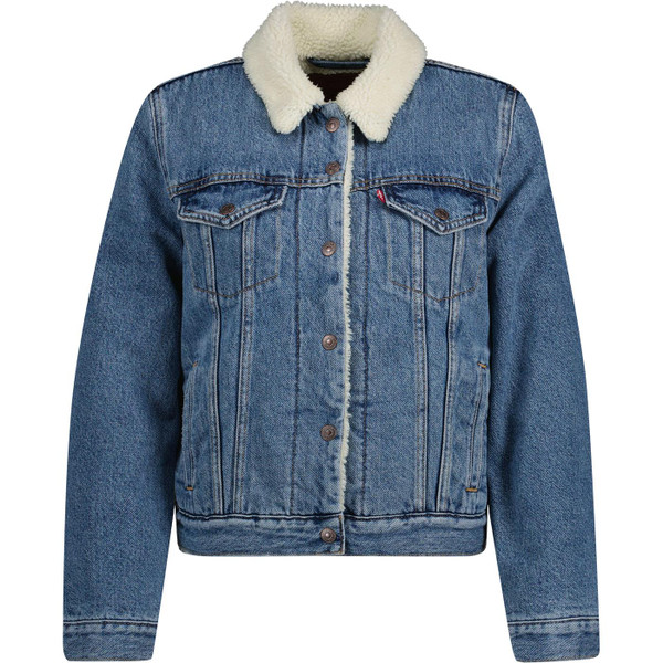 levis womens original denim sherpa trucker jacket light indigo