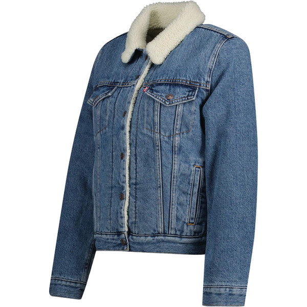 levis womens original denim sherpa trucker jacket light indigo