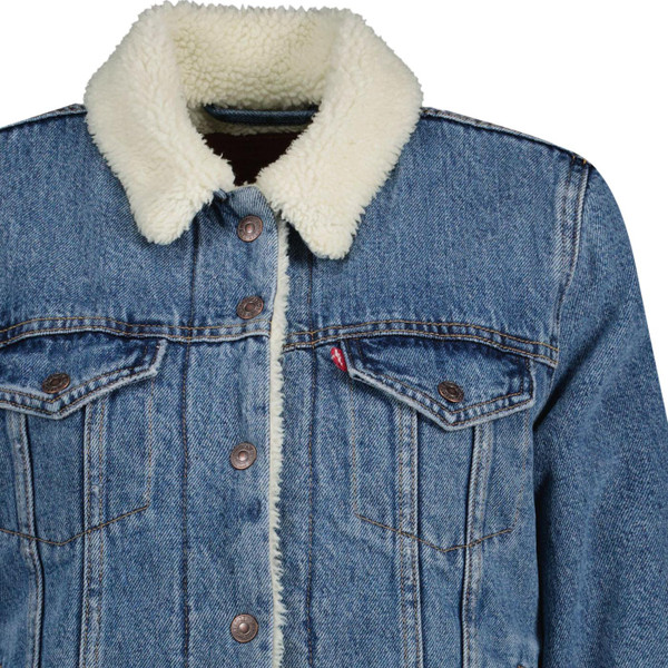 levis womens original denim sherpa trucker jacket light indigo