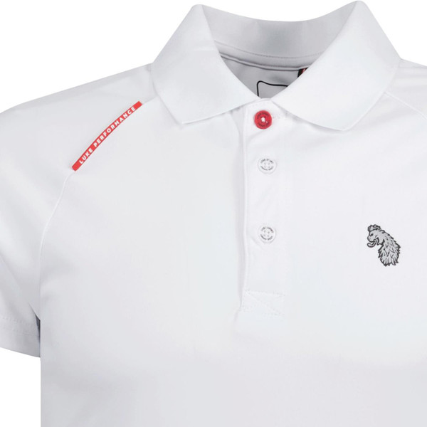 luke 1977 mens thomas contrast back panel performance polo tshirt white grey