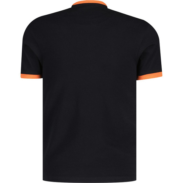 trojan clothing mens retro mod signature logo print ringer neck tshirt black orange