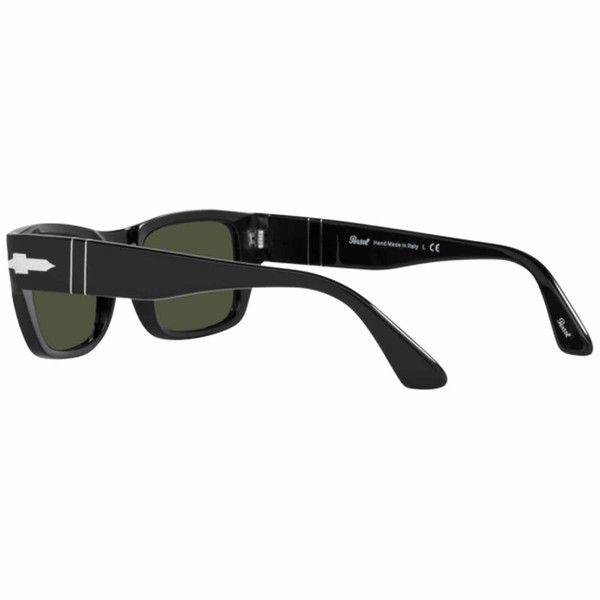 Persol PO3268S 95/31 Rectangular Frame Sunglasses in Black/Green Persol PO3268S 95/31 Rectangular Frame Sunglasses in Black/Green