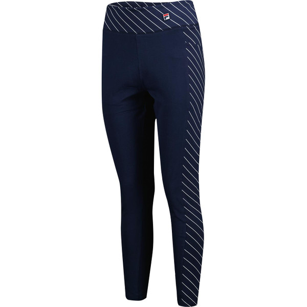 fila vintage womens claire pinstripe panels leggings navy