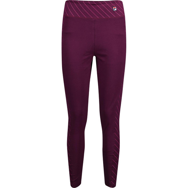 fila vintage womens claire pinstripe panels leggings grape wine