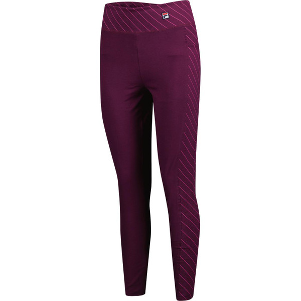 fila vintage womens claire pinstripe panels leggings grape wine