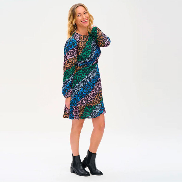 Sugarhill Brighton Juliette Cascading Daisies Retro Rainbow Dress