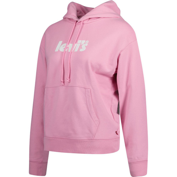 levis womens graphic logo print hoodie pink