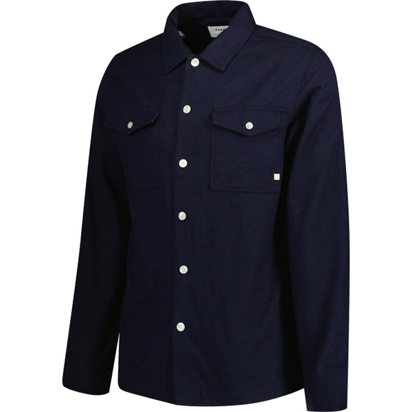 farah vintage mens brushed chest pockets long sleeve oxford overshirt true navy