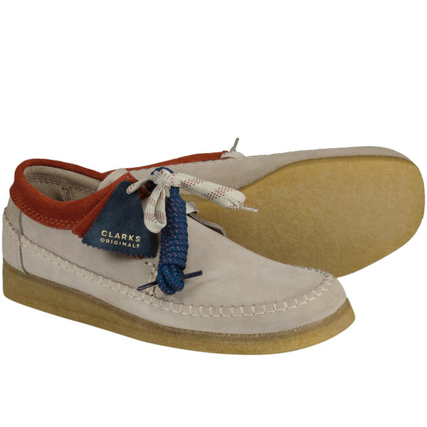 clarks originals mens weaver suede contrast details shoes sand