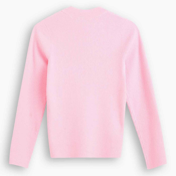 Levi's Retro 1990s Ribbed Crew Neck Jumper in Begonia Pink
