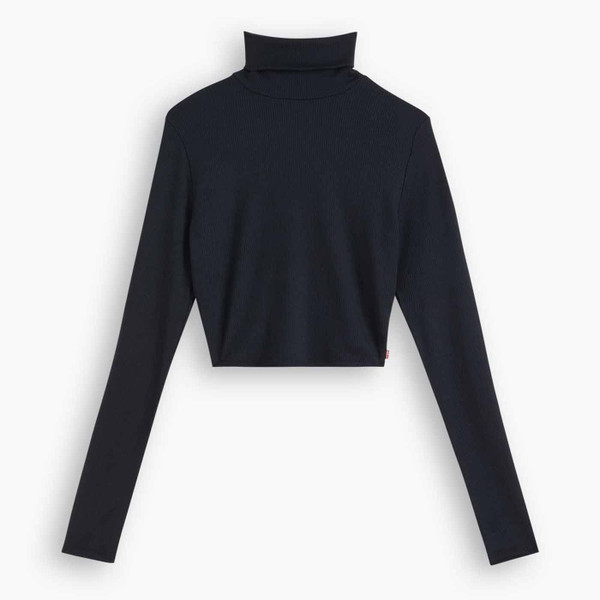 Levi's Oriel Retro 60s Ribbed Turtleneck Top in Caviar Levi's Oriel Retro 60s Ribbed Turtleneck Top in Caviar