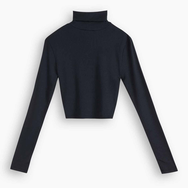Levi's Oriel Retro 1960s Mod Ribbed Turtleneck Top in Caviar Levi's Oriel Retro 1960s Mod Ribbed Turtleneck Top in Caviar