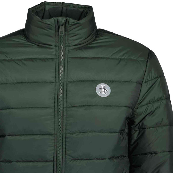 Original Penguin Men's Retro 80s Padded Puffer Jacket in Deep Forest