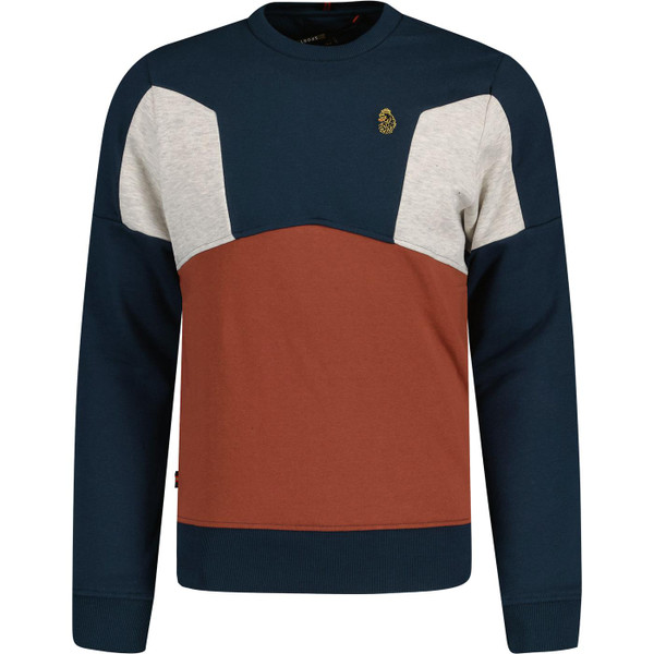 luke 1977 mens monaco colour block crew neck sweatshirt atlantic