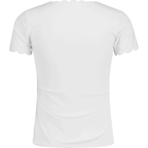 ellesse womens evielyn scalloped neck plain coloured tshirt white